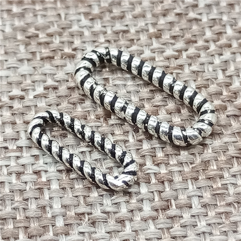 Sterling Silver Ring - 5 sztuk spiralnych, zamkniętych, owalnych łączników