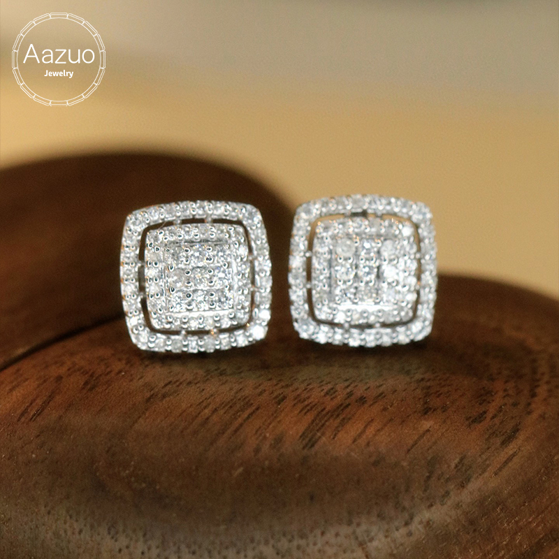 Diamond Stud Earrings - Aazuo – luksusowa biżuteria, kolczyki w