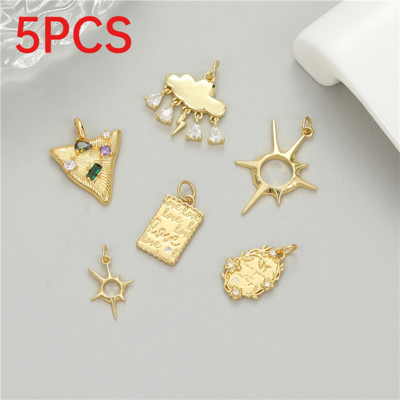 Moon Star Earrings - 5 szt. Uniwersalne mini zawieszki w