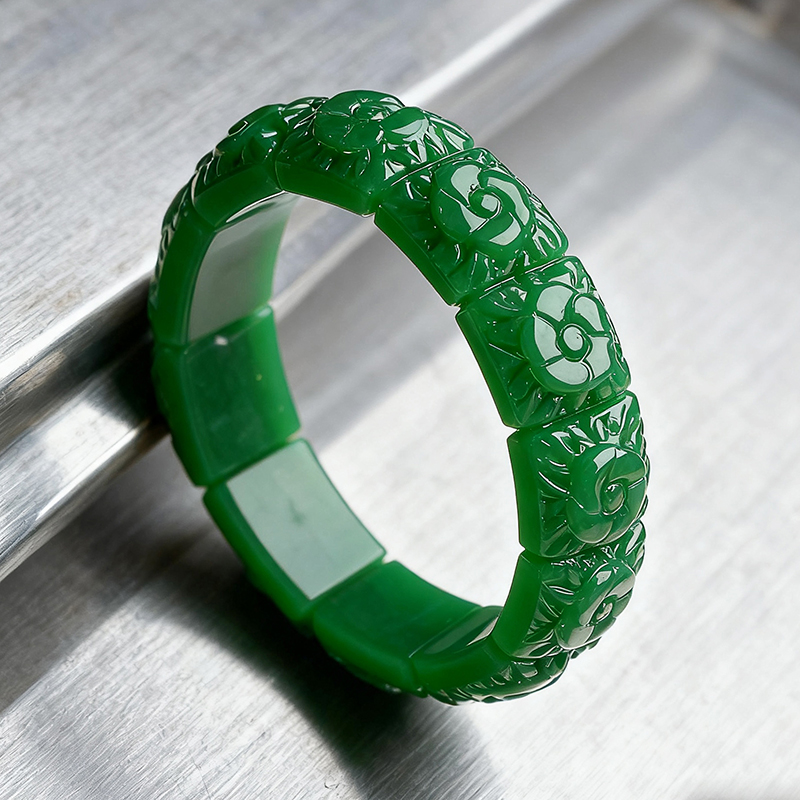 Luxury Gifts Jewelry & Watches Namfleg Mostar - Bransoletka z prawdziwego jadeitu w kształcie