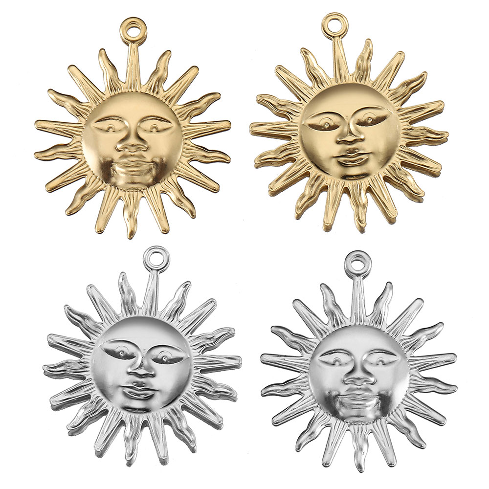 Moon Star Earrings - 5 szt. Zawieszka ze stali nierdzewnej