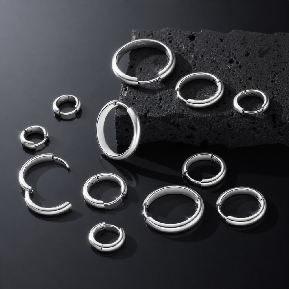 4 sztuki okrągłych kolczyków z – Hoop Earrings recenzja i cena