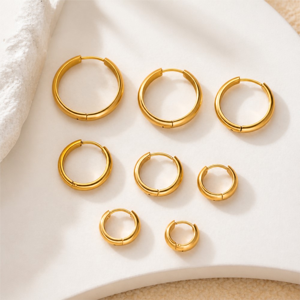 4 sztuki okrągłych kolczyków z – Hoop Earrings recenzja i cena