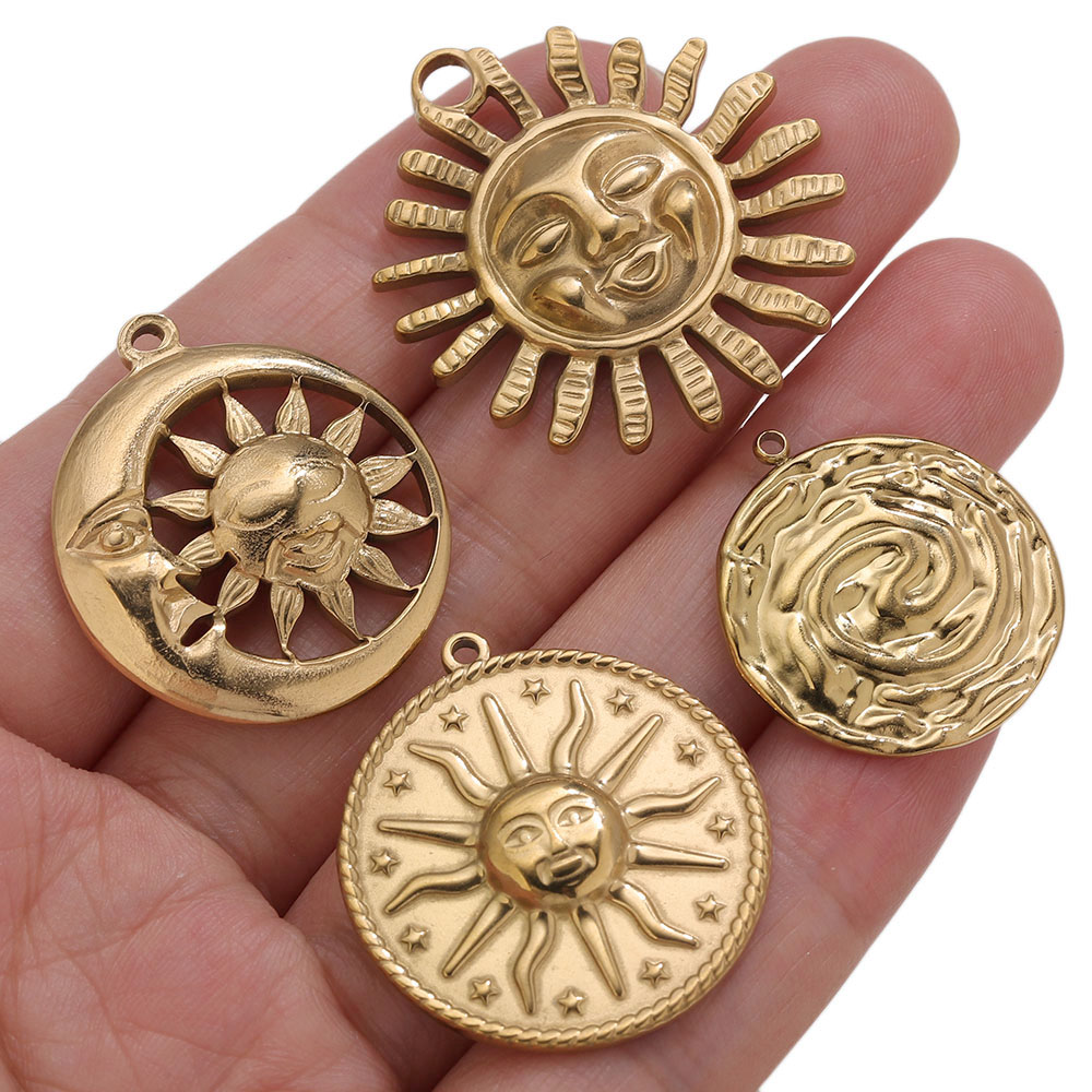 5 szt. Złote zawieszki PVD ze  – Moon Star Earrings recenzja i cena