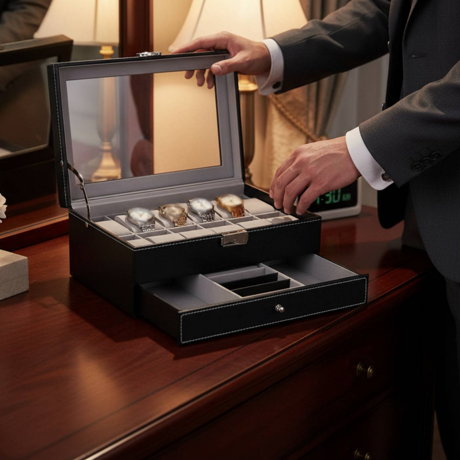 Dwupoziomowe pudełko na zegark – Jewelry Clasp Watches recenzja i cena
