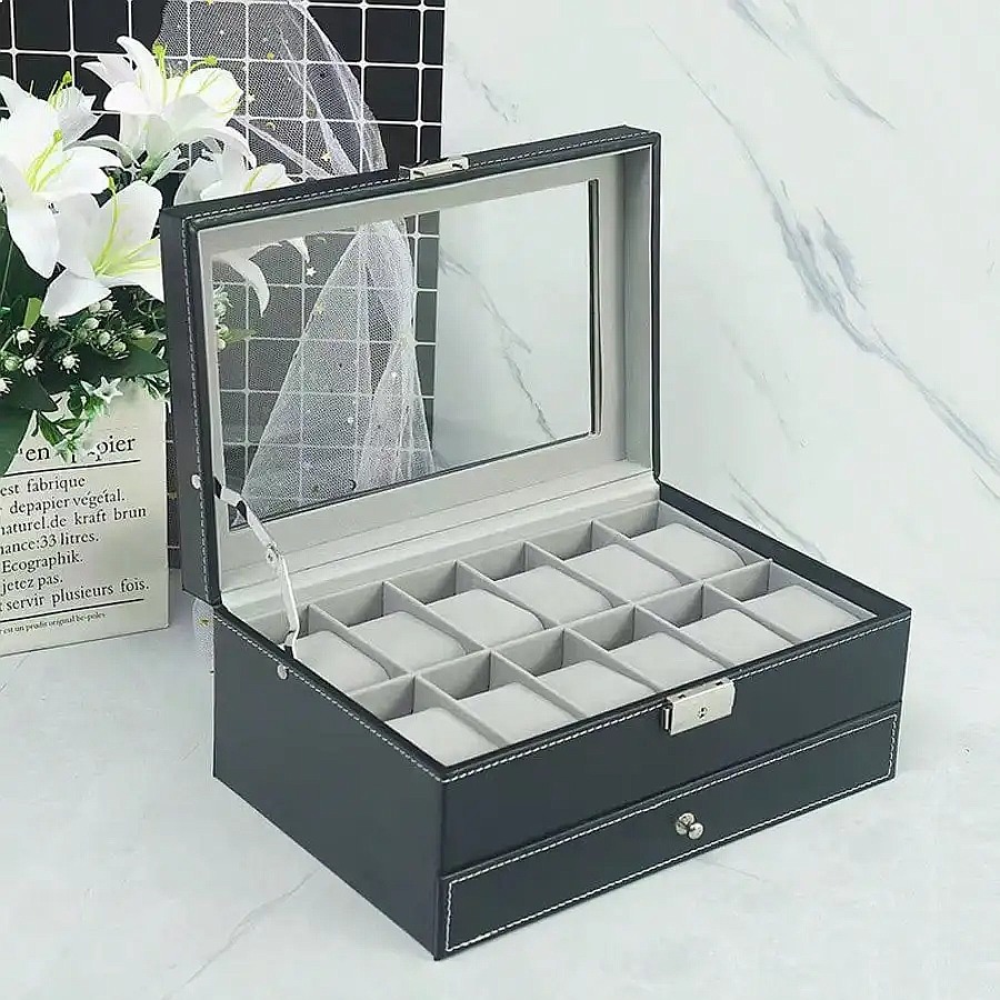 Pudełko na 12 zegarków z szufl – Watch Display Box recenzja i cena
