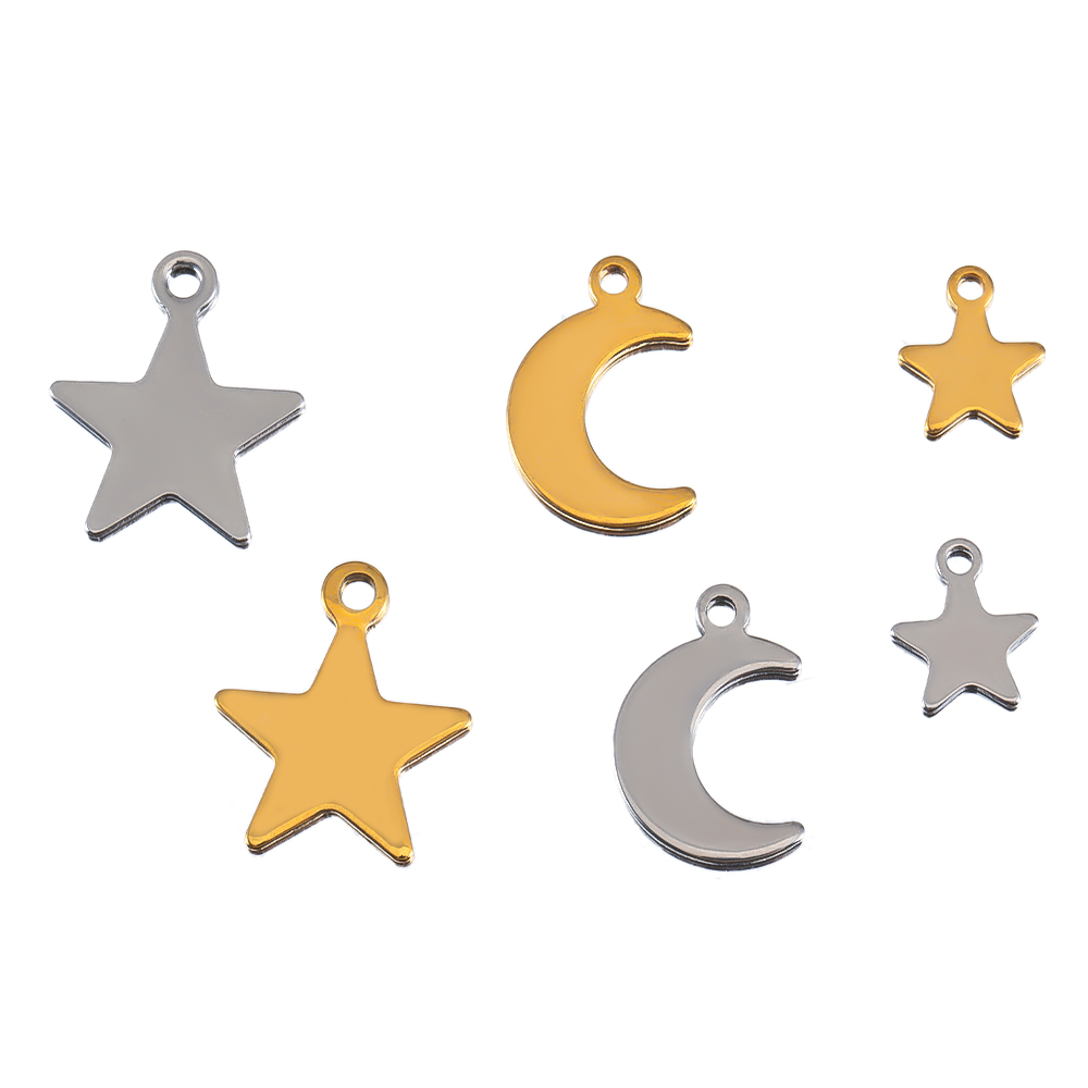 20 szt. Stal Nierdzewna Płaski – Moon Star Earrings recenzja i cena