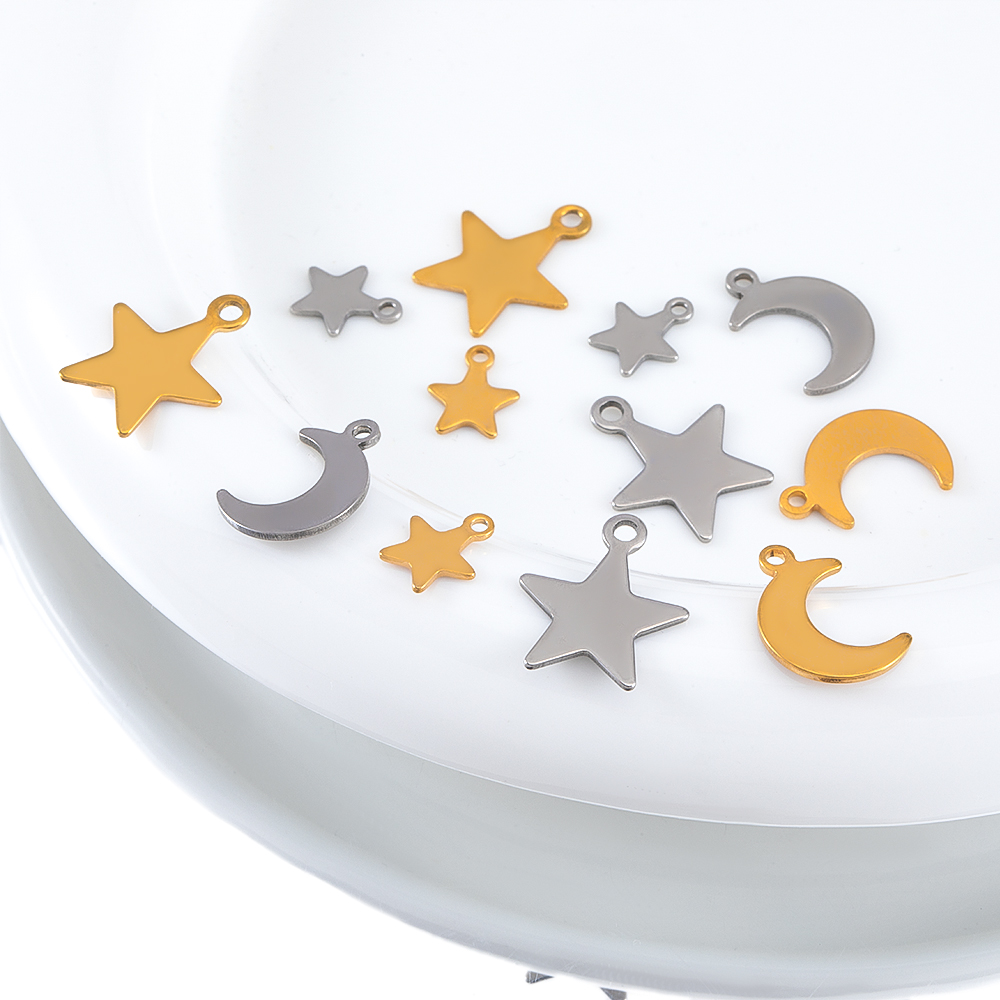 20 szt. Stal Nierdzewna Płaski – Moon Star Earrings recenzja i cena