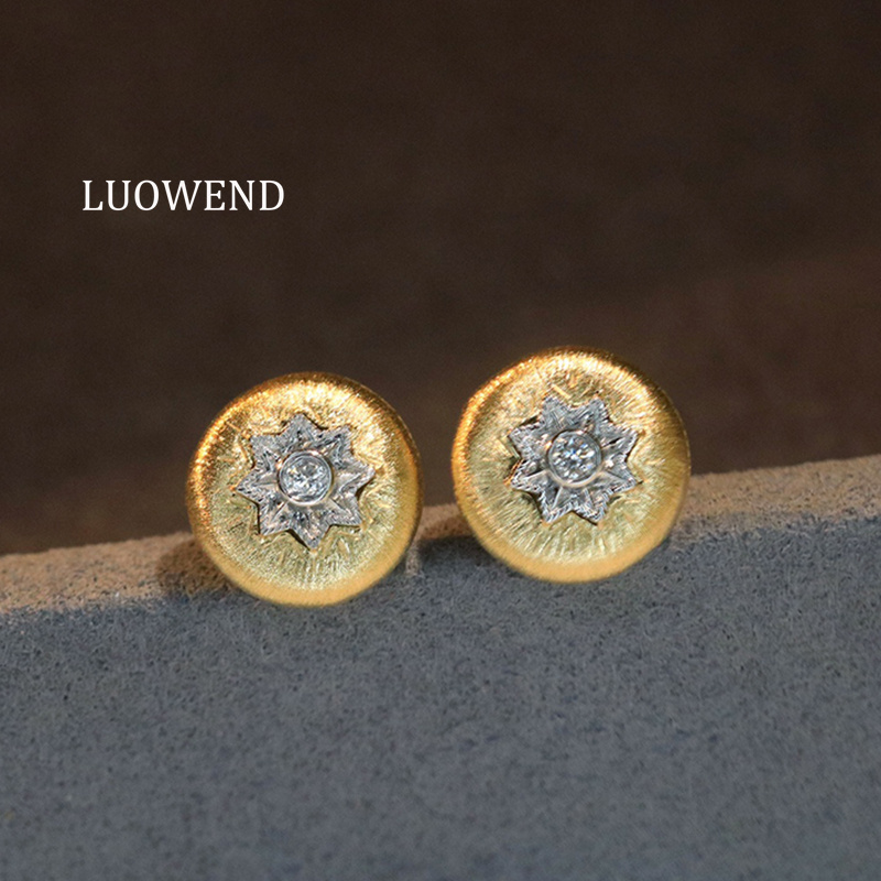 Kolczyki LUOWEND 100% 18K Złot – Diamond Stud Earrings recenzja i cena