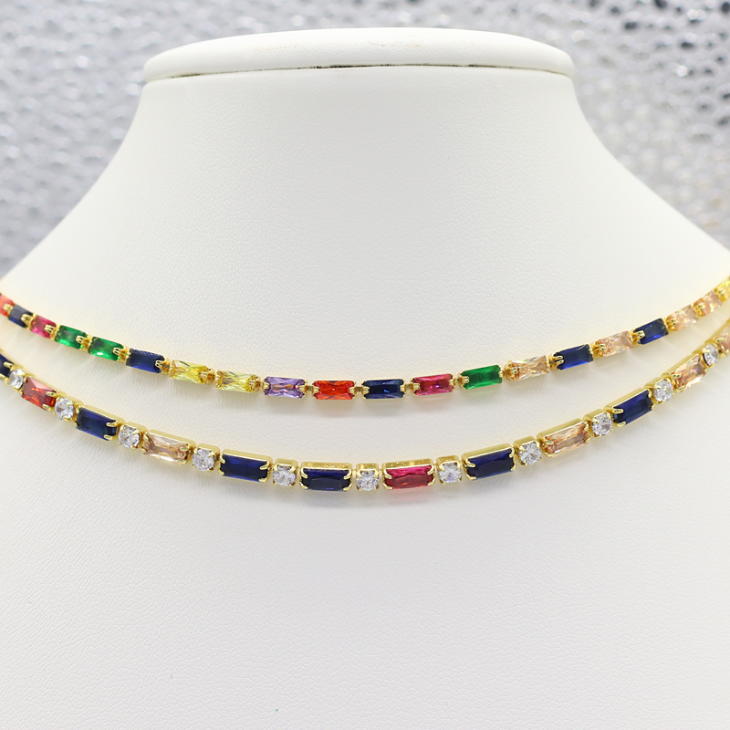 Kolorowe CZ tenis Choker naszy – Tennis Bracelet Cubic recenzja i cena